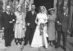 Elsie & Fred Wigglesworth and Gladys & Denis Riley at the wedding of George & Margaret at Adel Church, 2 April 1956 